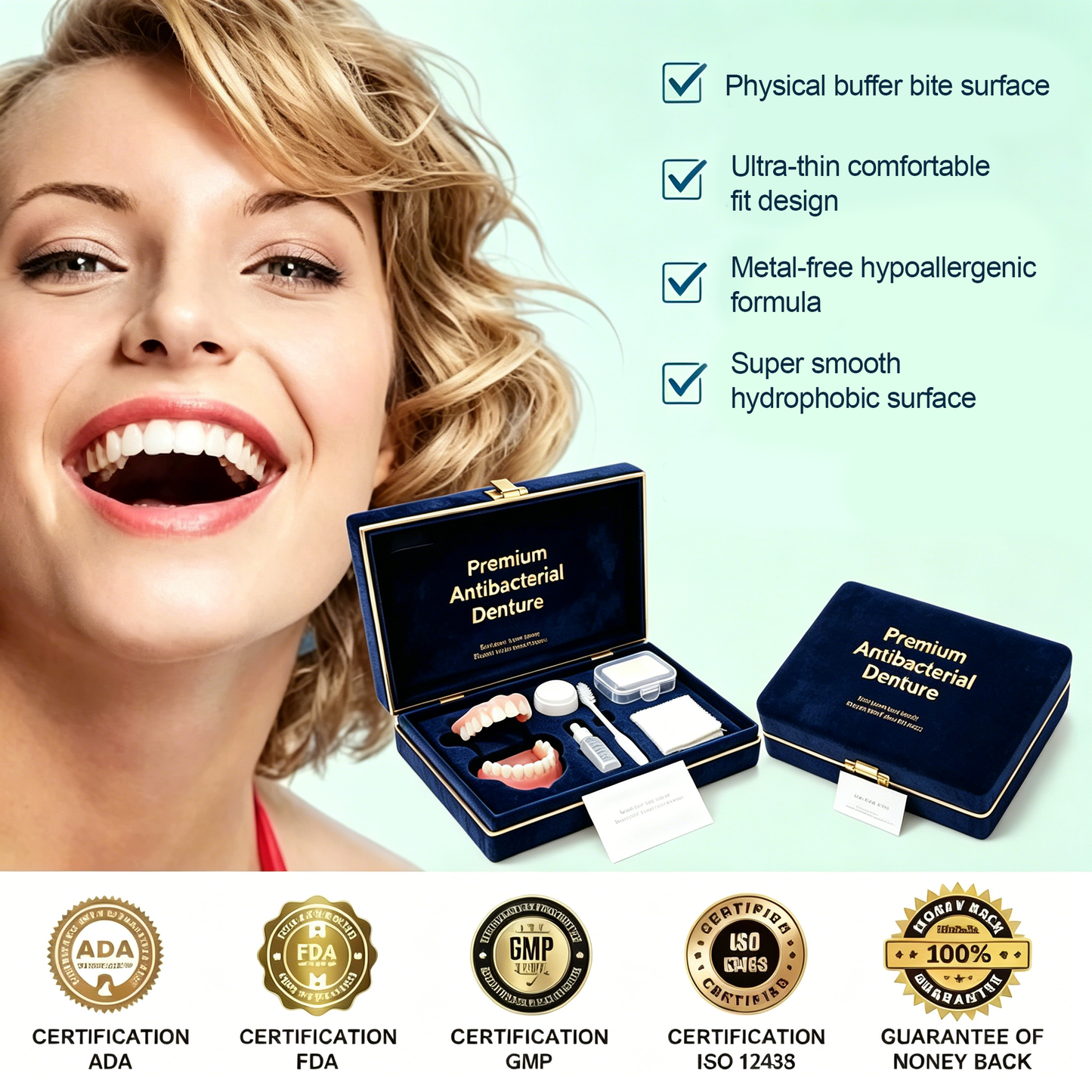 ⏰Ends Today: 64% OFF! 🌎KLENIMORE™ Medical Full Denture with Strong Suctiond🦷Obtain American Dental Association (ADA) Certification