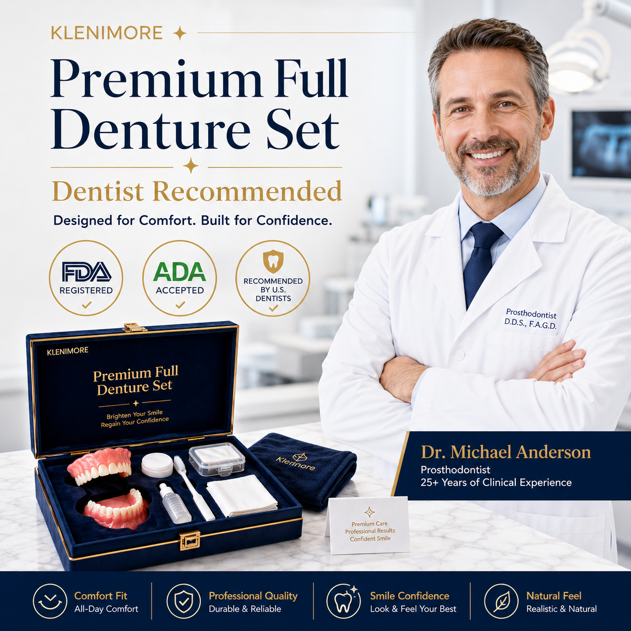 ⏰Ends Today: 40% OFF! 🌎KLENIMORE™ Custom-Fit  Dentures— Designed for Comfort and a Natural-Looking Smile