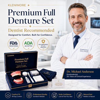 ⏰Ends Today: 40% OFF! 🌎KLENIMORE™ Custom-Fit  Dentures— Designed for Comfort and a Natural-Looking Smile