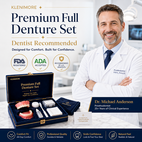 ⏰Ends Today: 40% OFF! 🌎KLENIMORE™ Custom-Fit  Dentures— Designed for Comfort and a Natural-Looking Smile